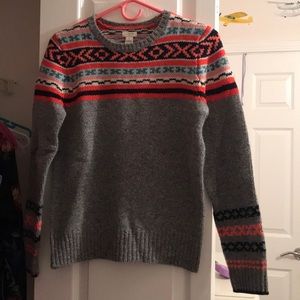 J Crew fair isle knit crew sweater